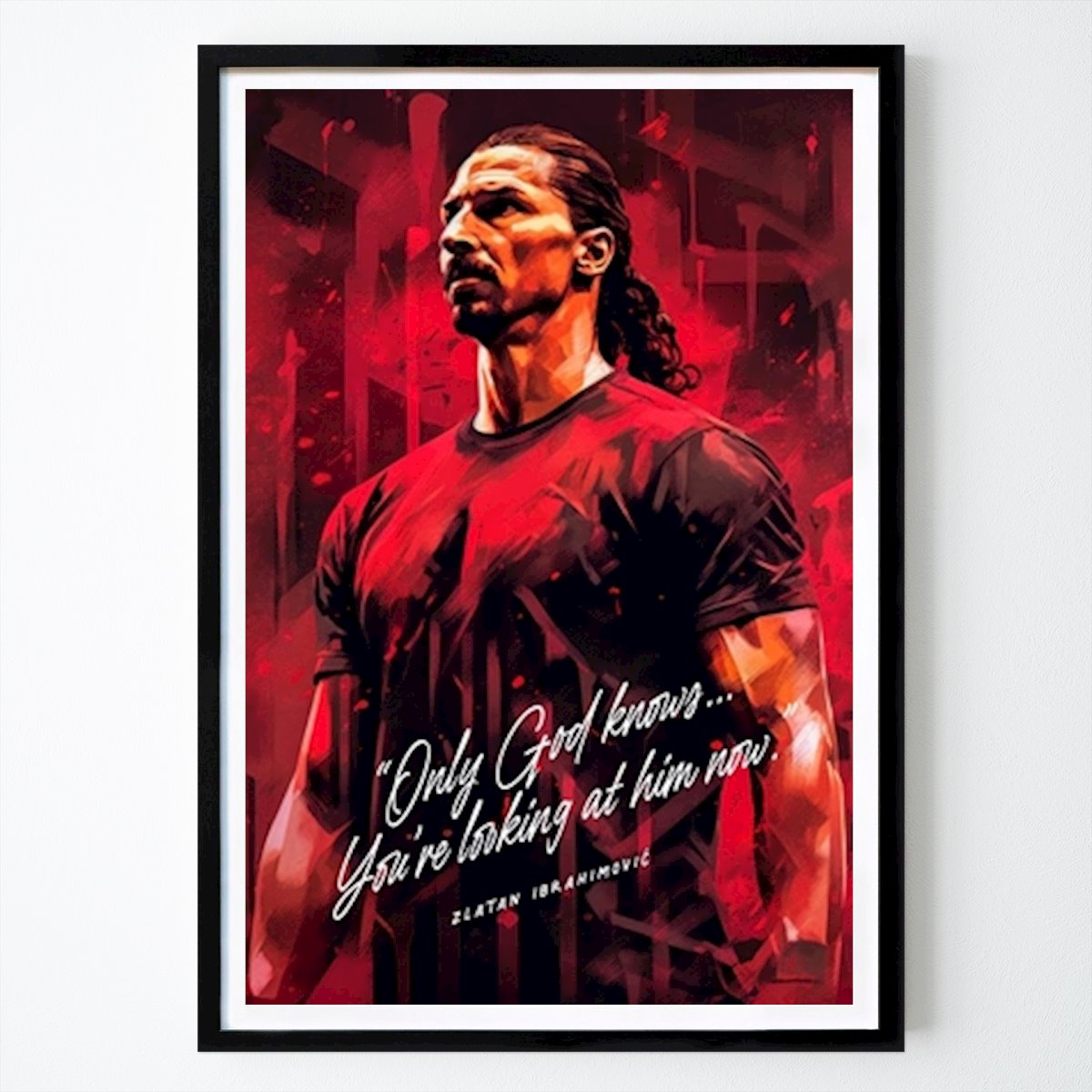 Voetbal Poster: Zlatan Ibrahimovic Art Quote van Lootprint