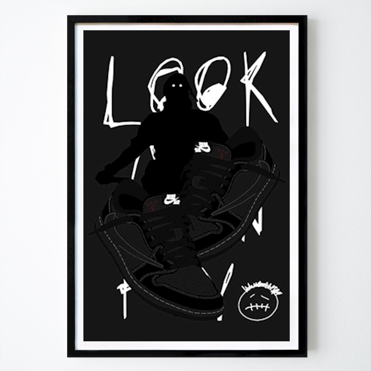 Black & White Poster: Jordan 1 low black white by Hypesign