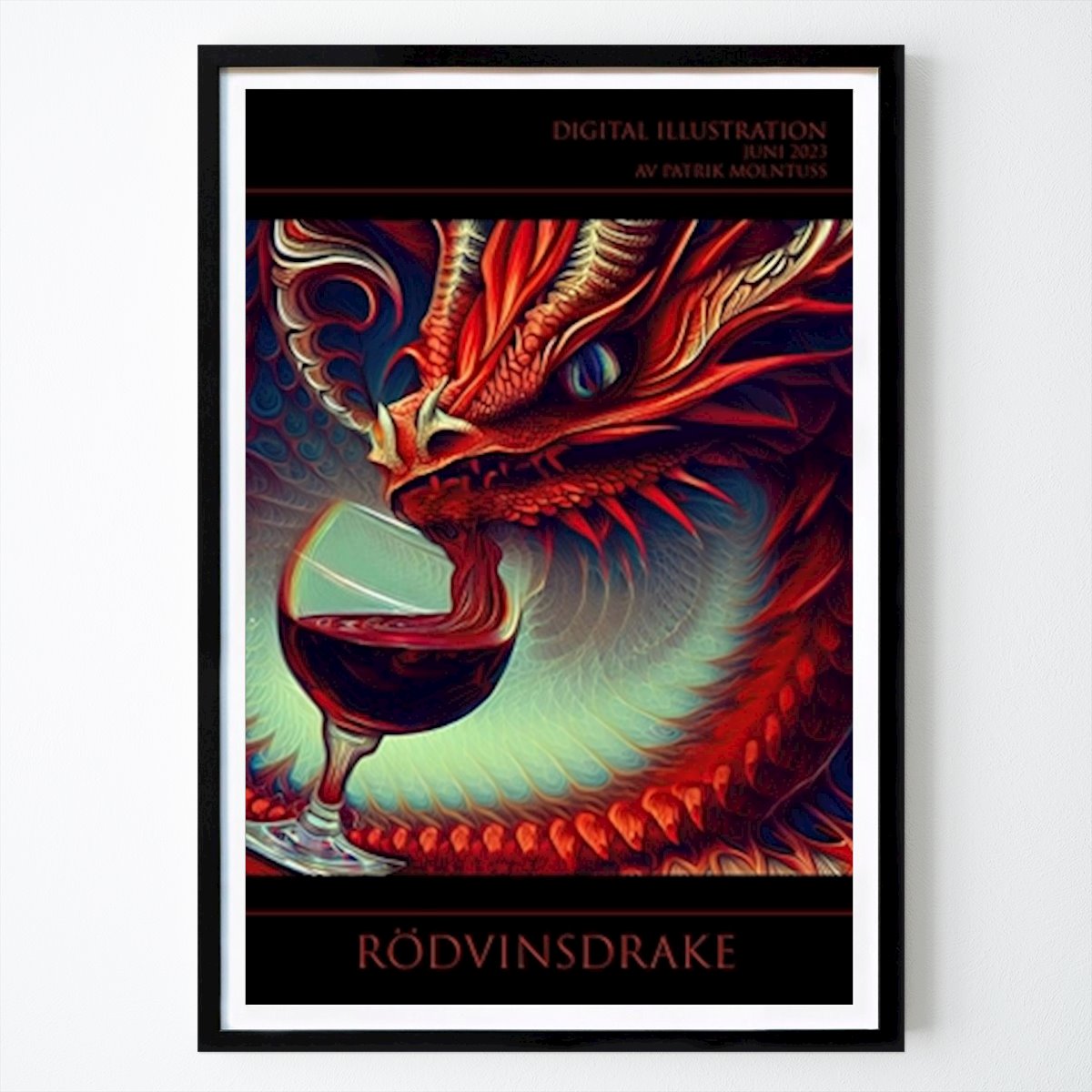 Gothenburg Poster: Red wine dragon by Patrik Molntuss