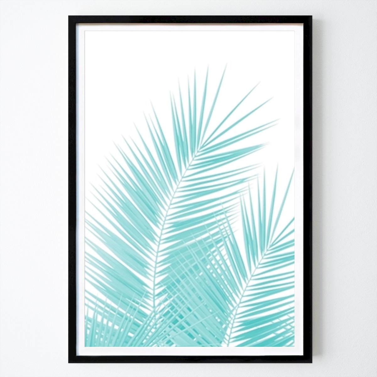 Nature Poster: Soft Turquoise Palm Leaves by Anita's & Bella's Art