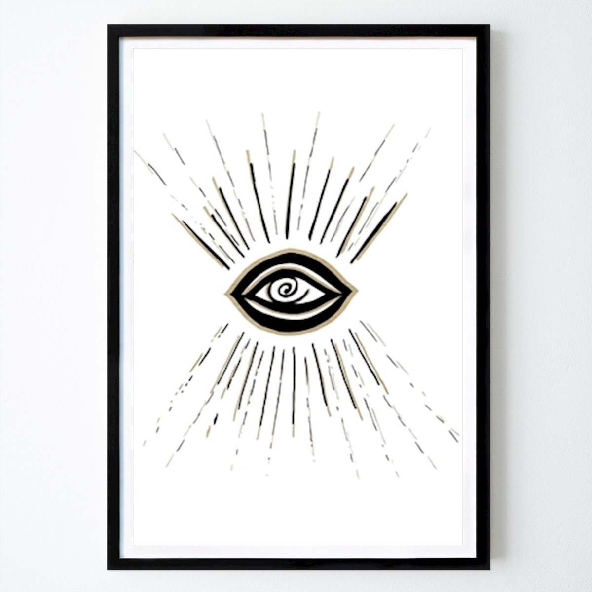 Freizeit Poster: Böser Blick Gold auf Weiß 1 von Anita's & Bella's Art