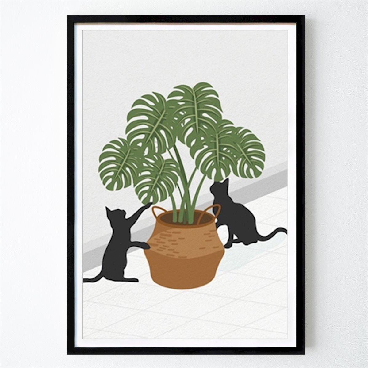 Illustration Affiche: Chats mignons et monstres par Puspita Wulandari