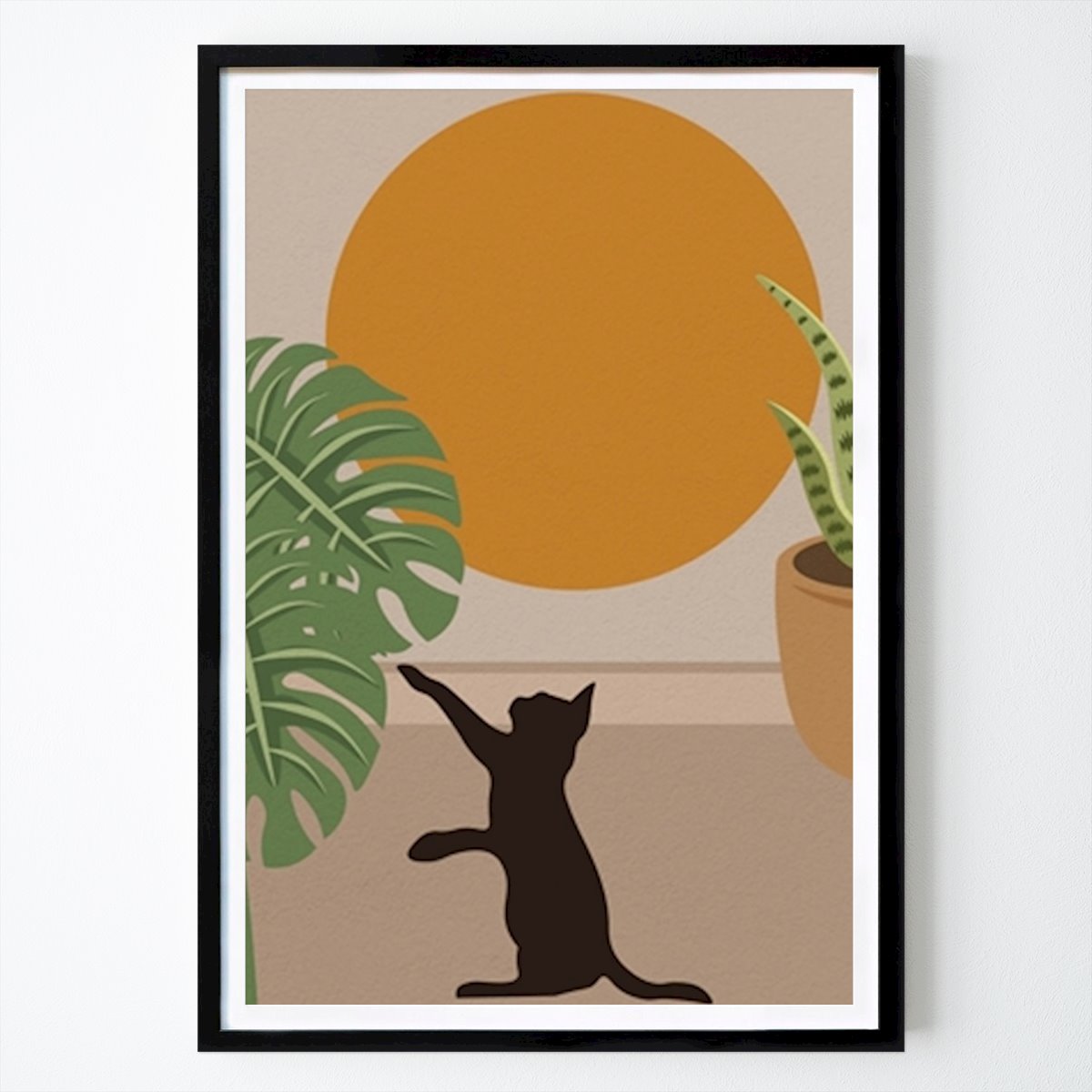 Illustration Poster: Katzen und unprätentiöse Pflanzen von Puspita Wulandari