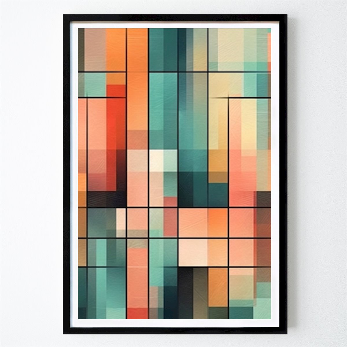 Abstract Poster: Geometric Pastel Abstract Work by Bilge Paksoylu