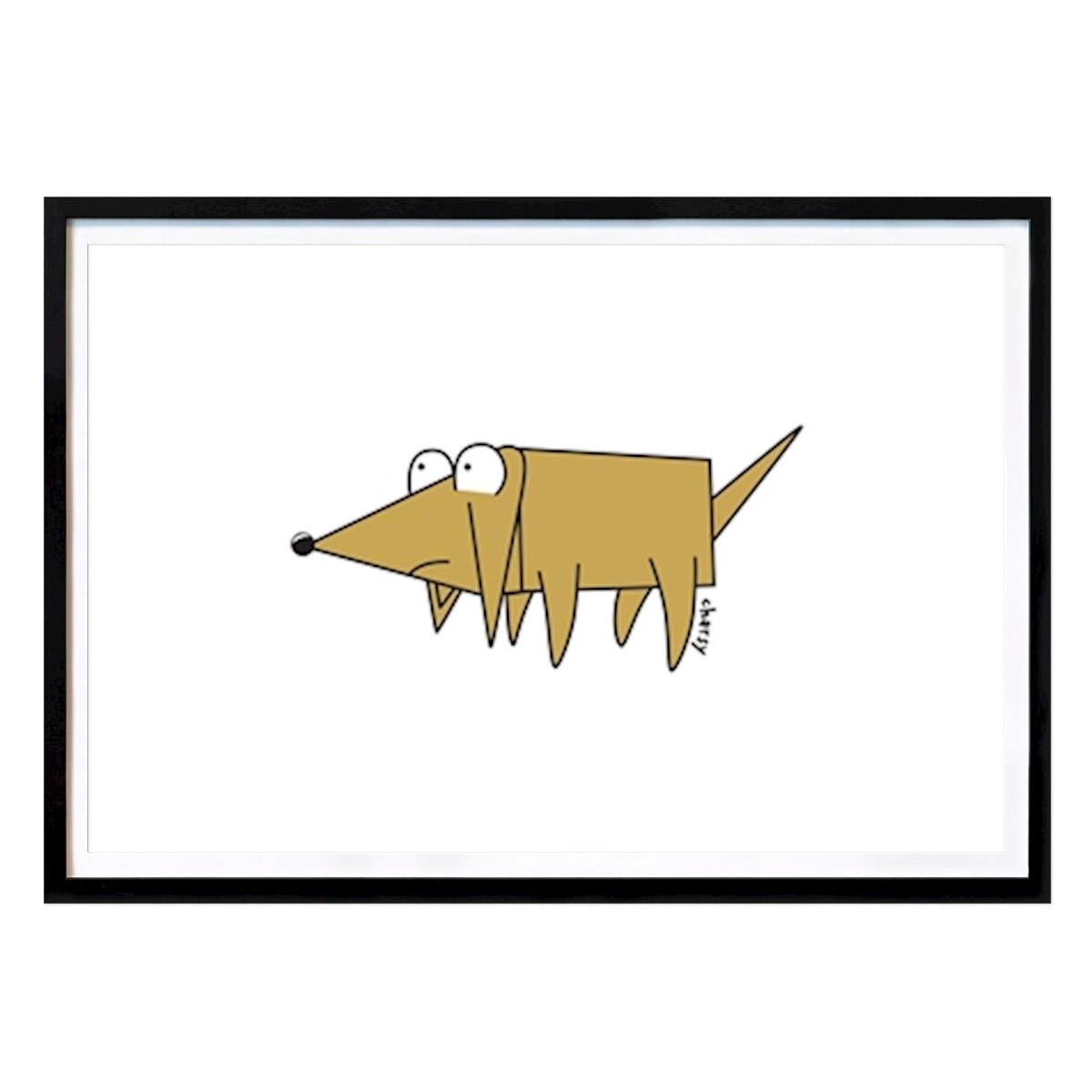 Djur Poster: Rolig liten tecknad hund Marty av Charsy Art