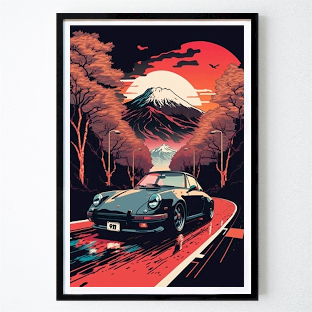 Autó Poszter: Porsche 911 Retro Art Pixaverse által