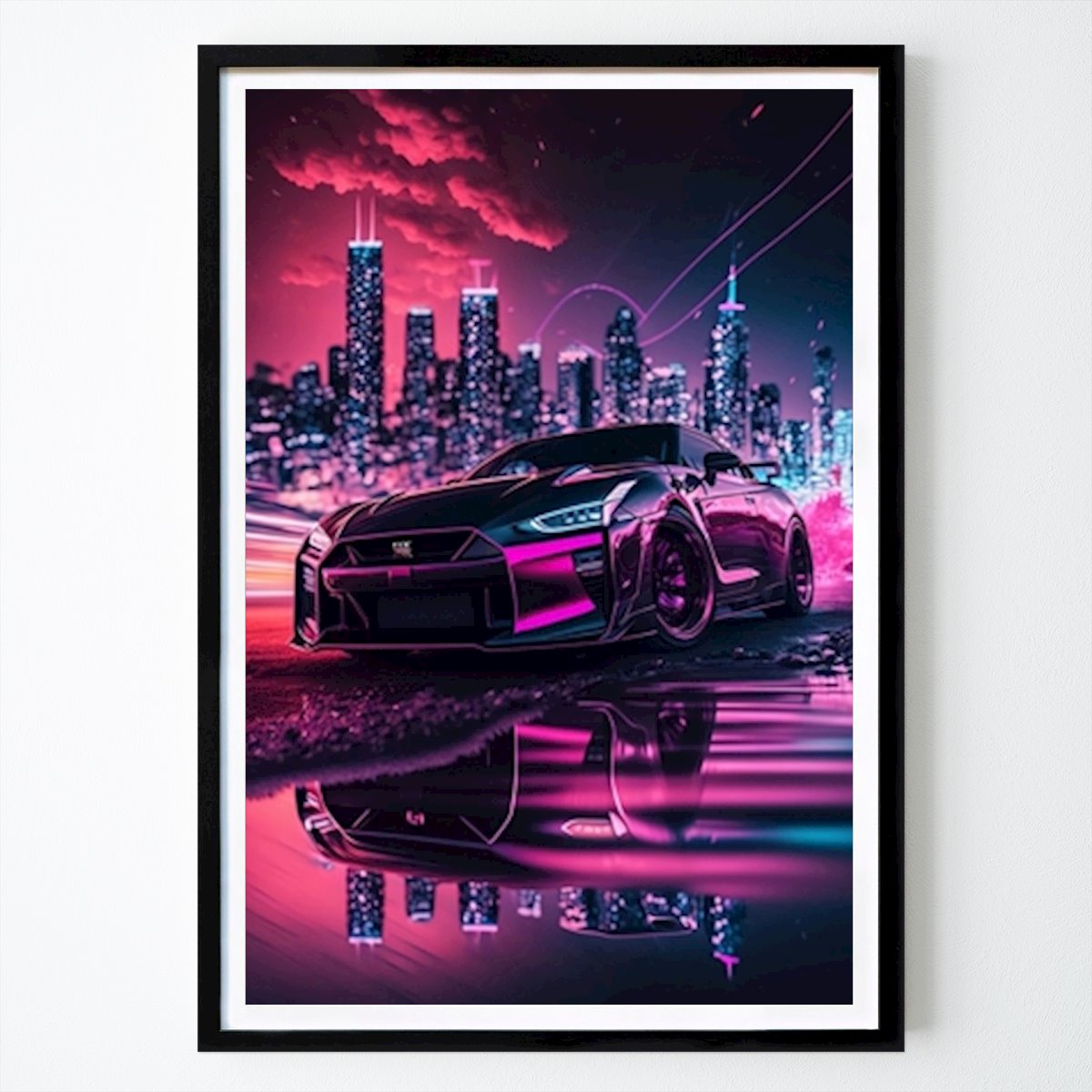 Retro & Vintage Poster: R35 Drift di Tokyo al neon notturno di Pixaverse