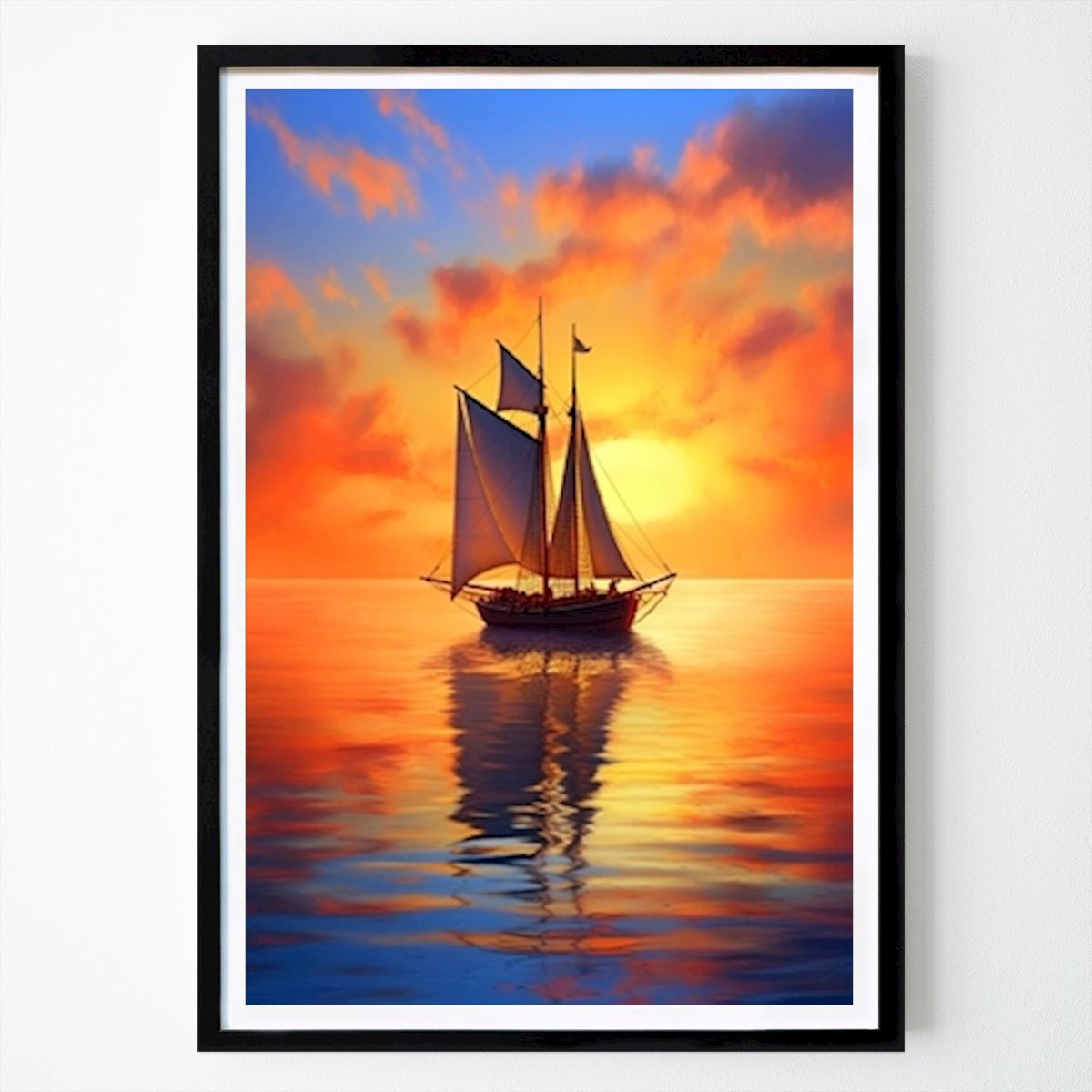Nature Poster: A sailing ship by Sunset by Max Ronn