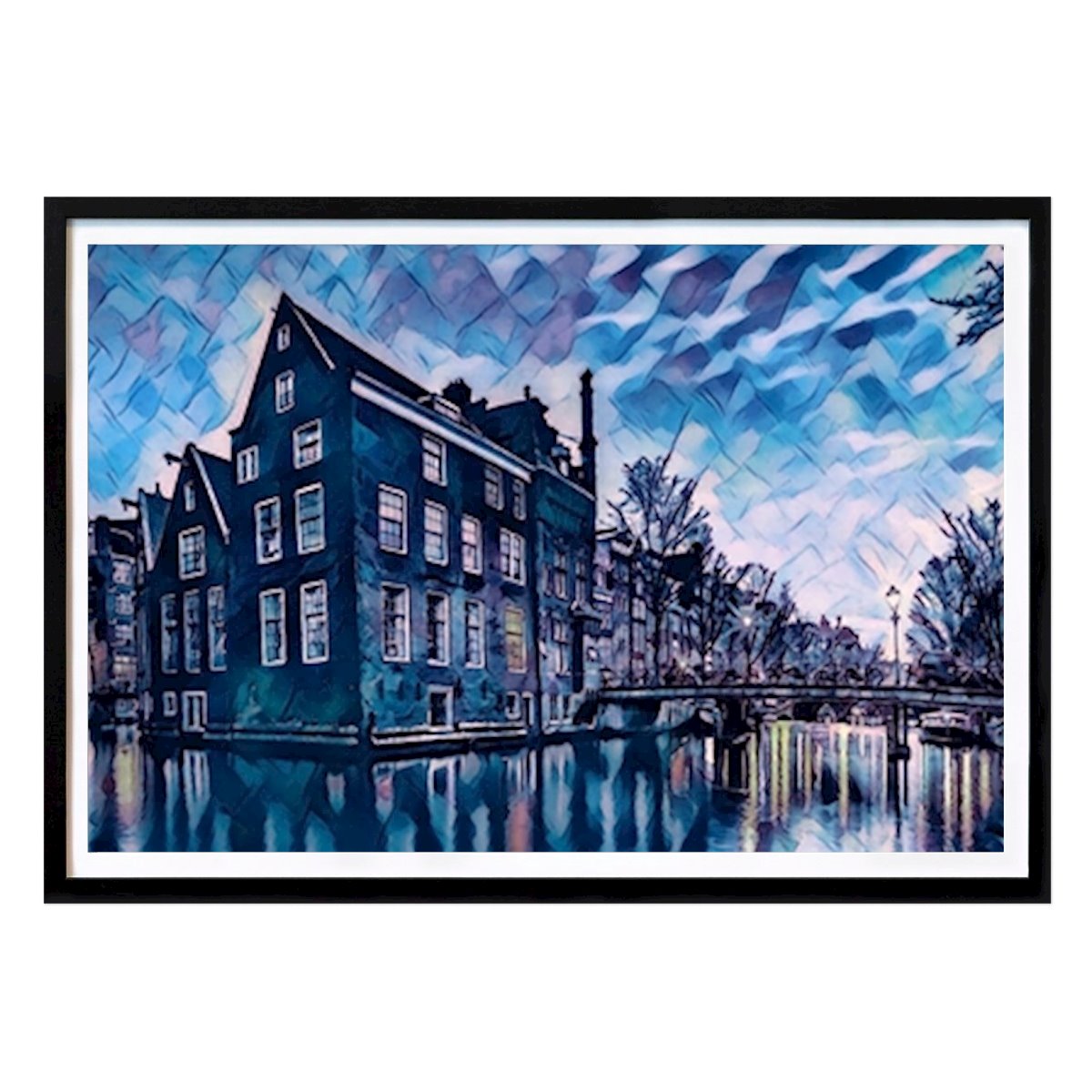 Amsterdam Poster: Amsterdam in blauw van Lydia de Weger