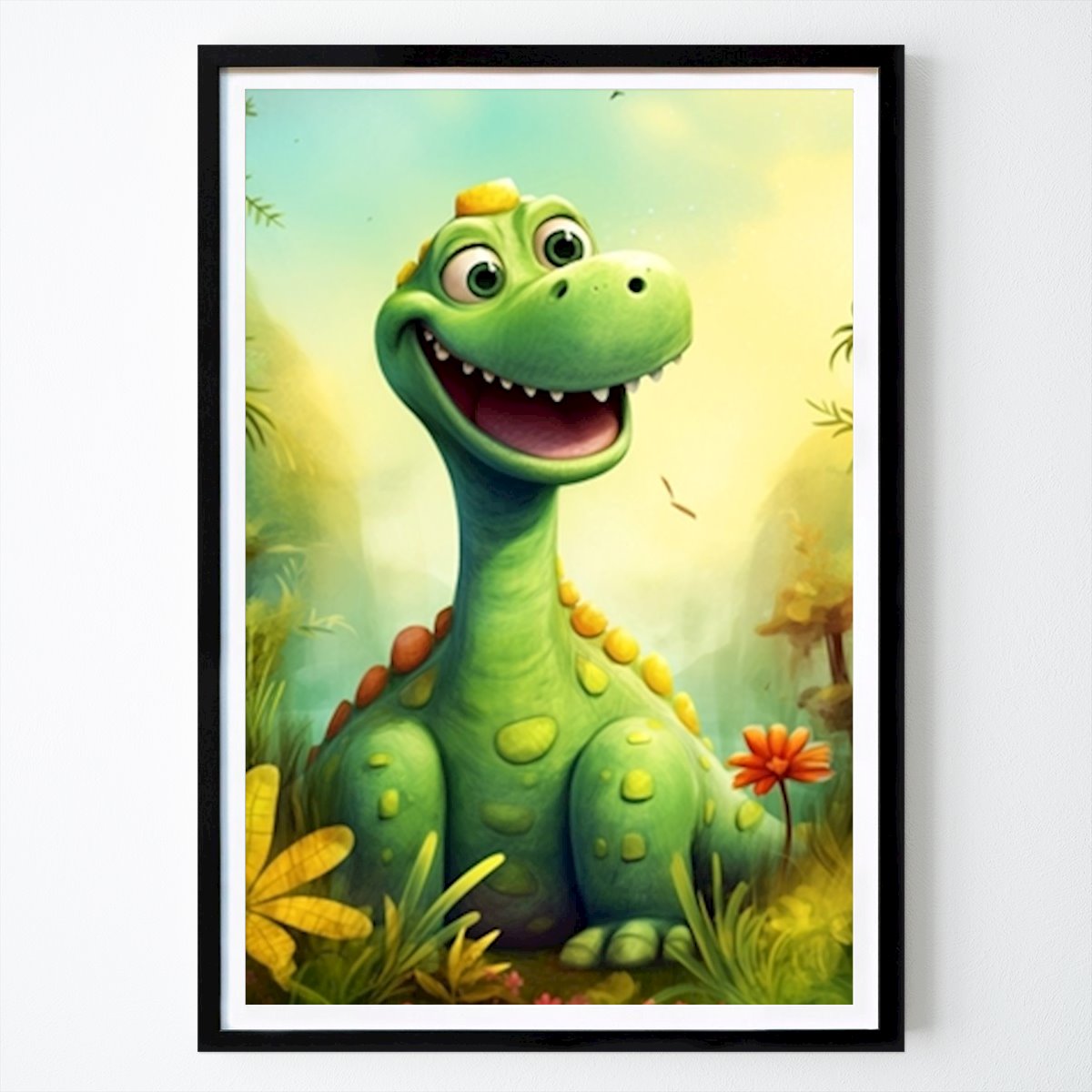 Animals Poster: A funny baby Dinosaur Dino by Max Ronn