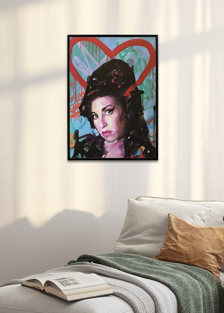 dele Være is Amy Winehouse plakat af Larry King - Printler