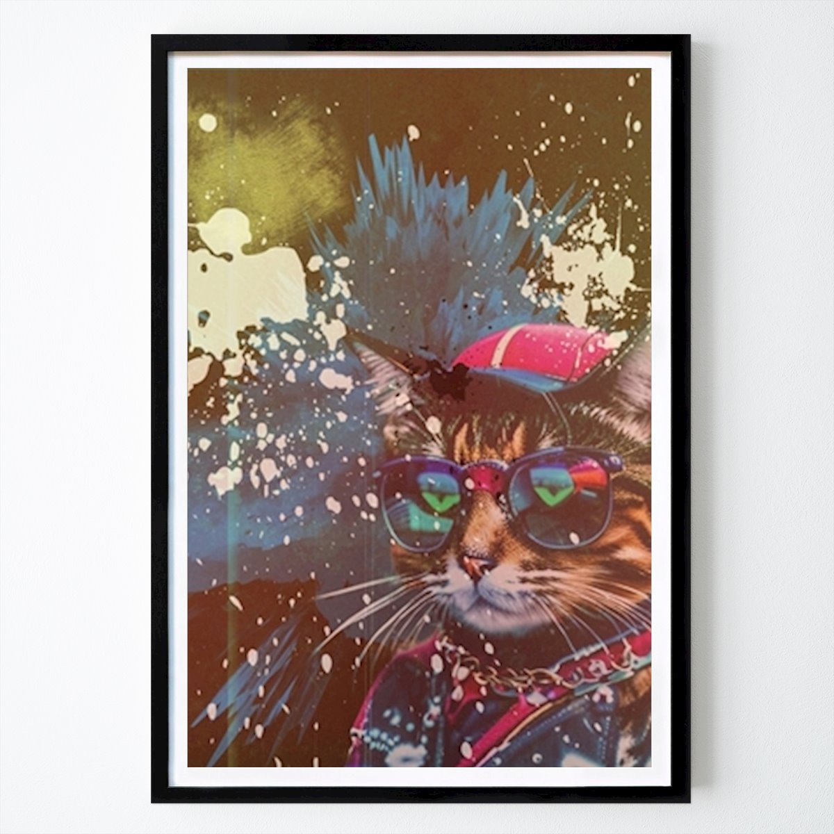 Djur Poster: Coola katten en färglad design av Heavenofsignsandstuff