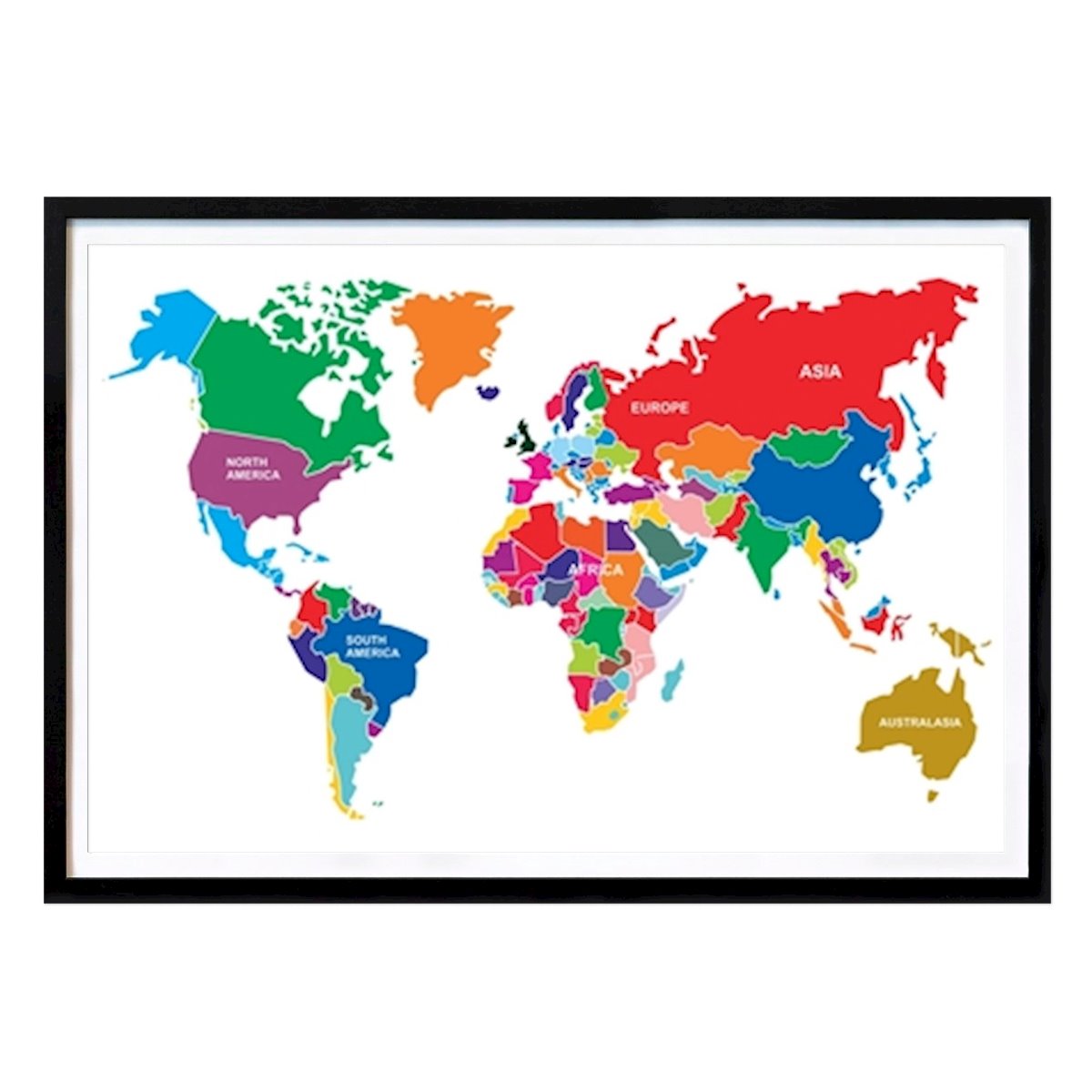 Platser & Städer Poster: Colorful World Map av Max Ronn