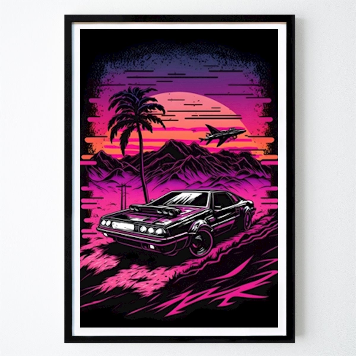 Retro & Vintage Poster: Retro Car Auto Synthwave von Max Ronn