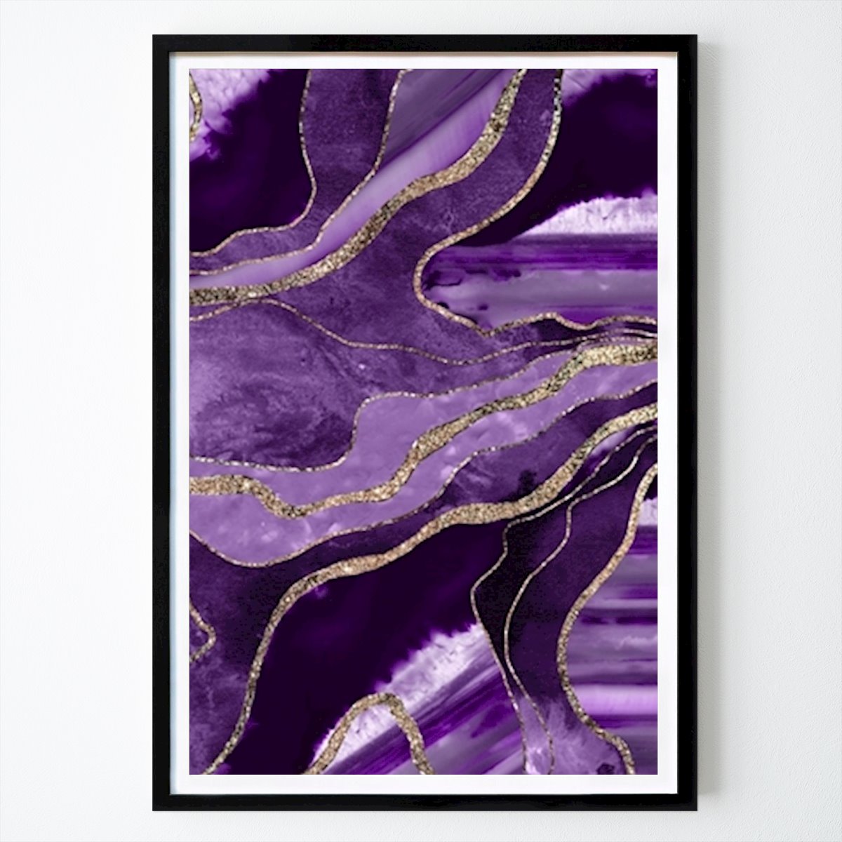 Abstracto Póster: Purpurina dorada de ágata púrpura de Anita's & Bella's Art