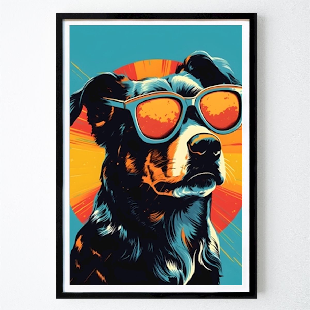 Pop Art Plakat: Hund med solbriller pop art av FloArtz