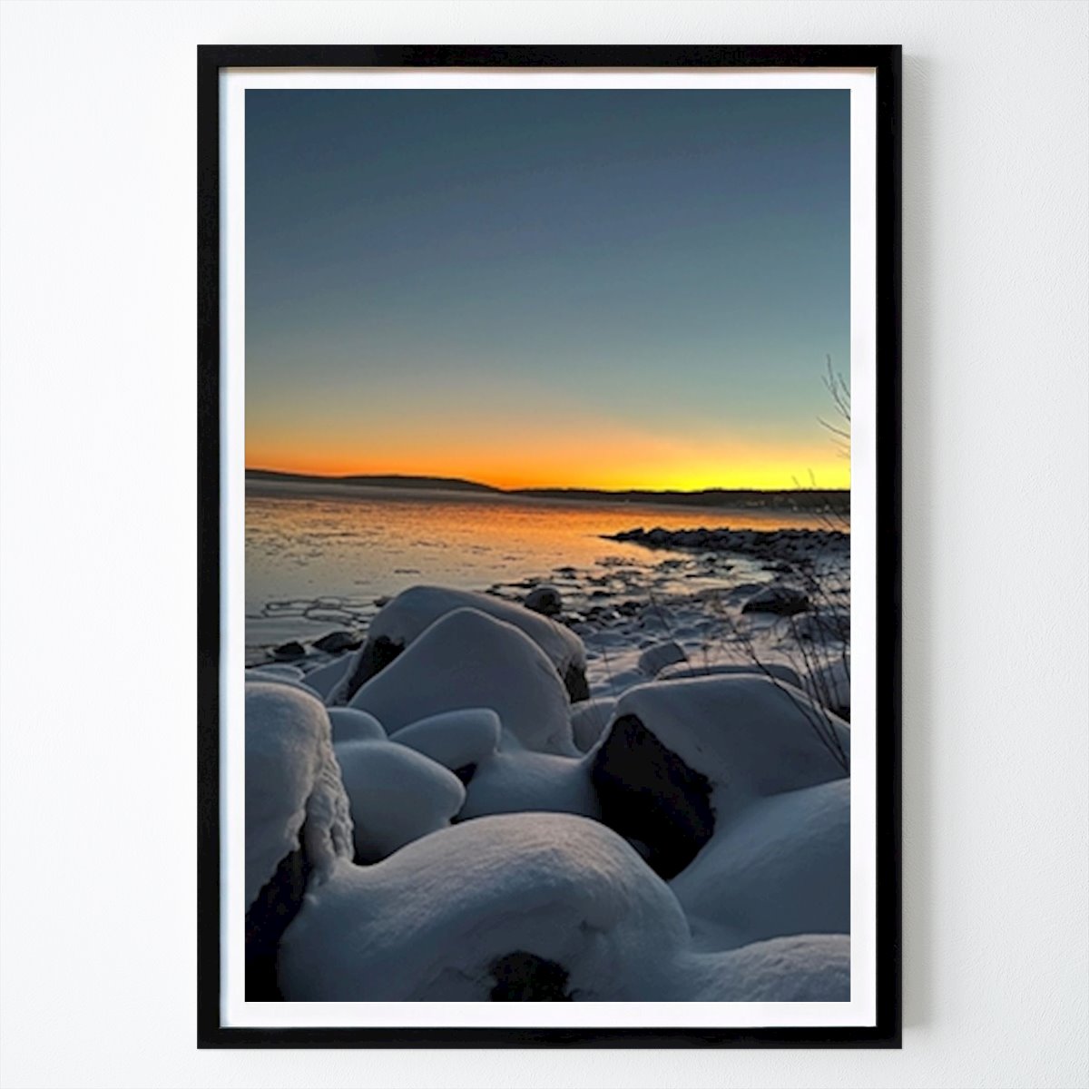 Natur Poster: Sonnenuntergang an einem kühlen Wintertag von Lisa Gustafsson