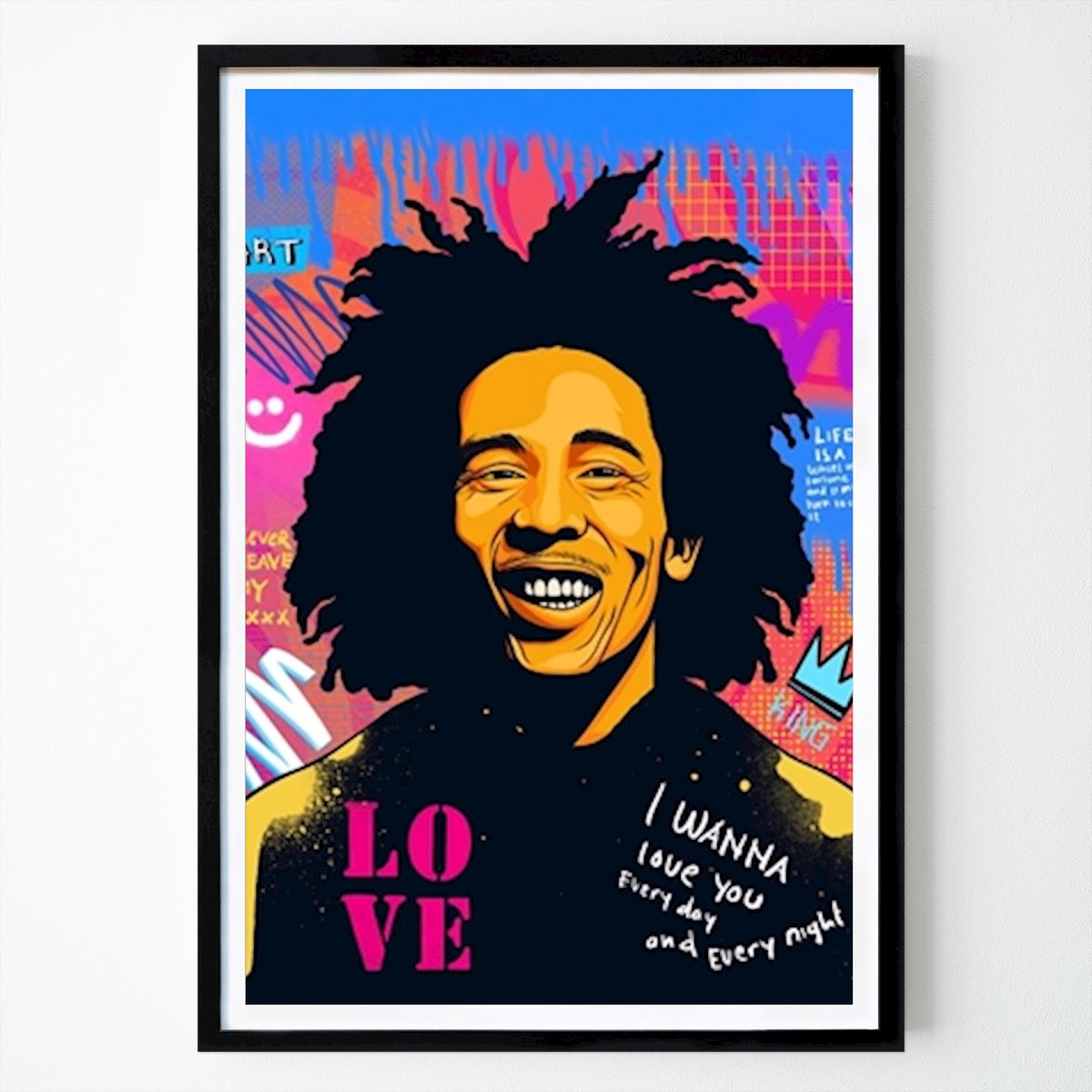 Pop Art Poster: Bob Marley Pop Art by Mildwords