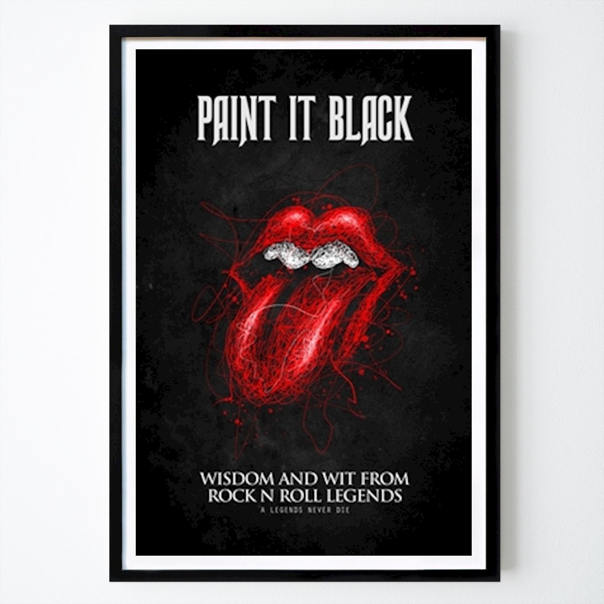 Retro & Vintage Poster: Red tongue music by Zun graphic