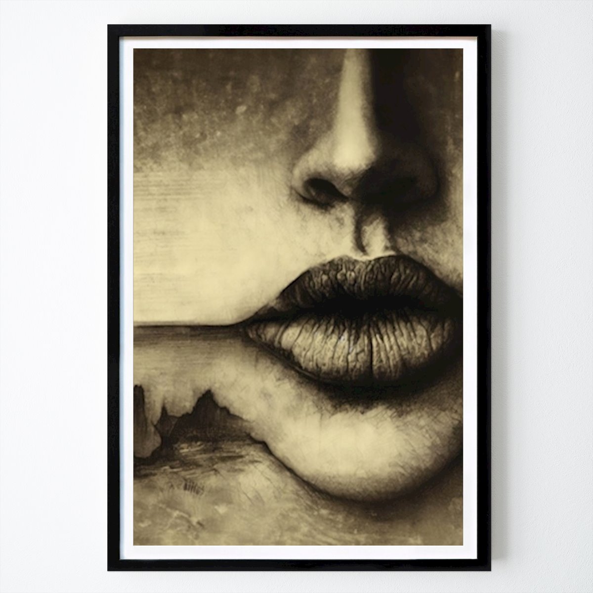 Abstraktes Poster: Lippenlandschaft von Patrik Molntuss