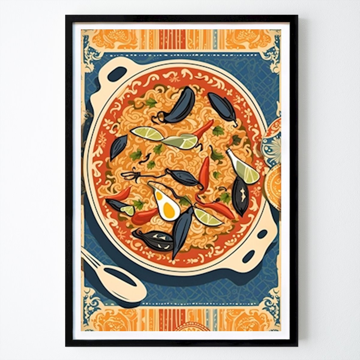 Retro & Vintage Plakat: Paella med kunstnerisk krydder av Oscar Hoffmann