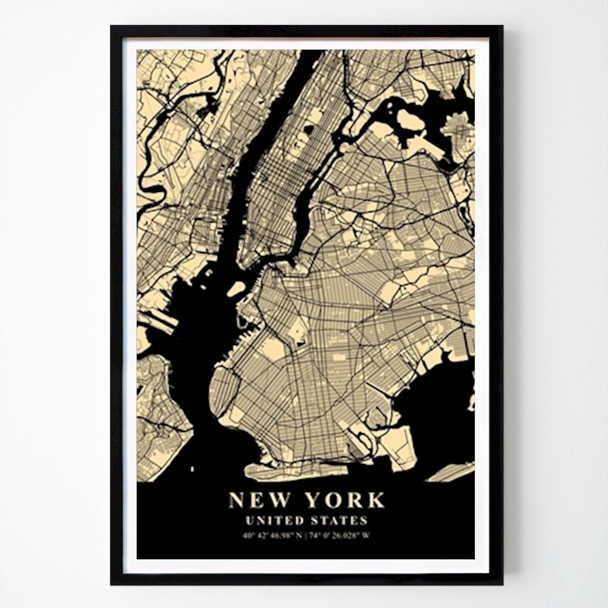 New York Poster: New York City Map USA von Max Ronn