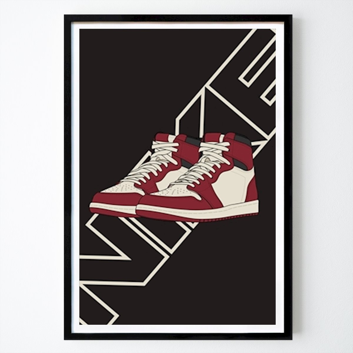 Taide Juliste: Nike Air Jordan Punainen 1 tekijänä Sneakers Head