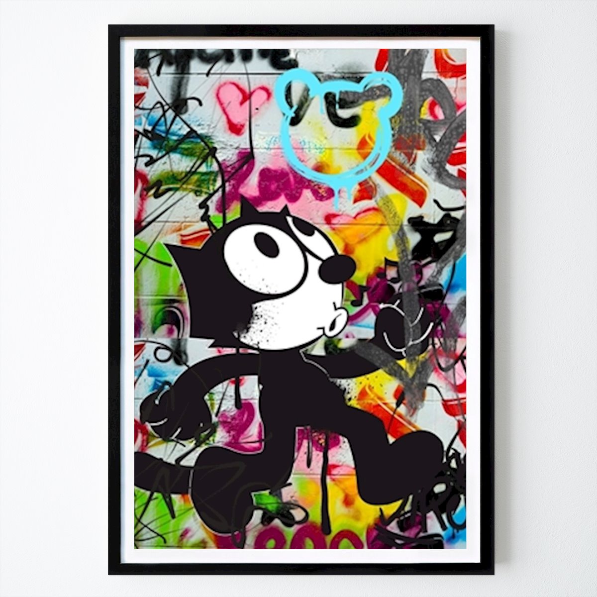Pop Art Poster: Cat On The Wall by Ed ramos