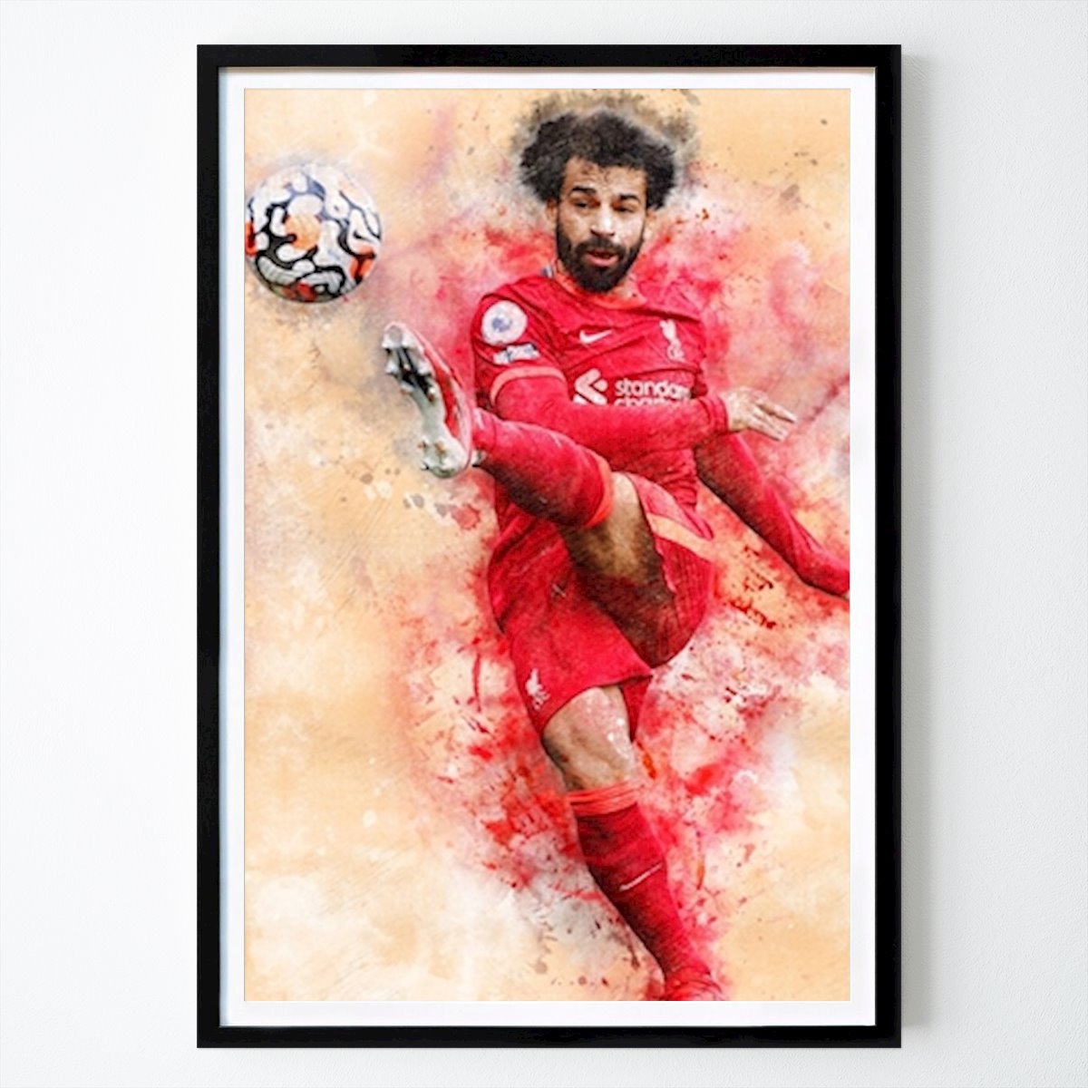 Calcio Poster: Mohamed Salah di Canvas Biun