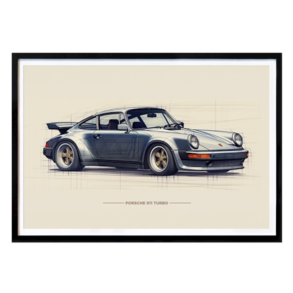 Coche Póster: Porsche 911 Turbo drawing car de Remigius Wloczkowski