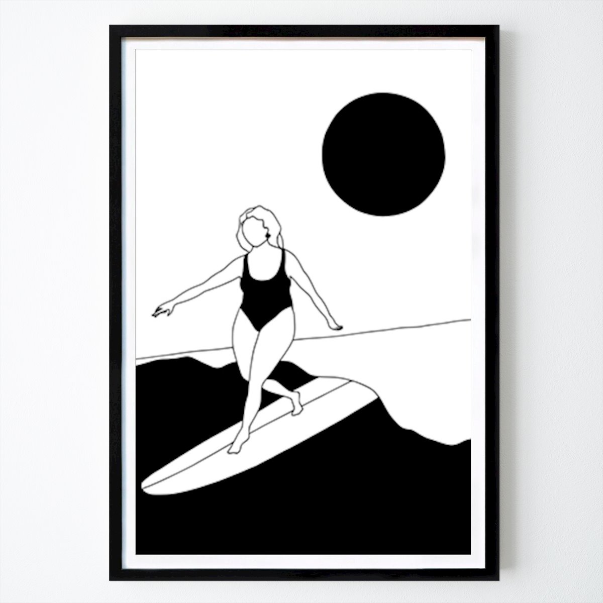 Ilustrace Plakát: Krásný surf / žena surfování od Salt & Pen Studio