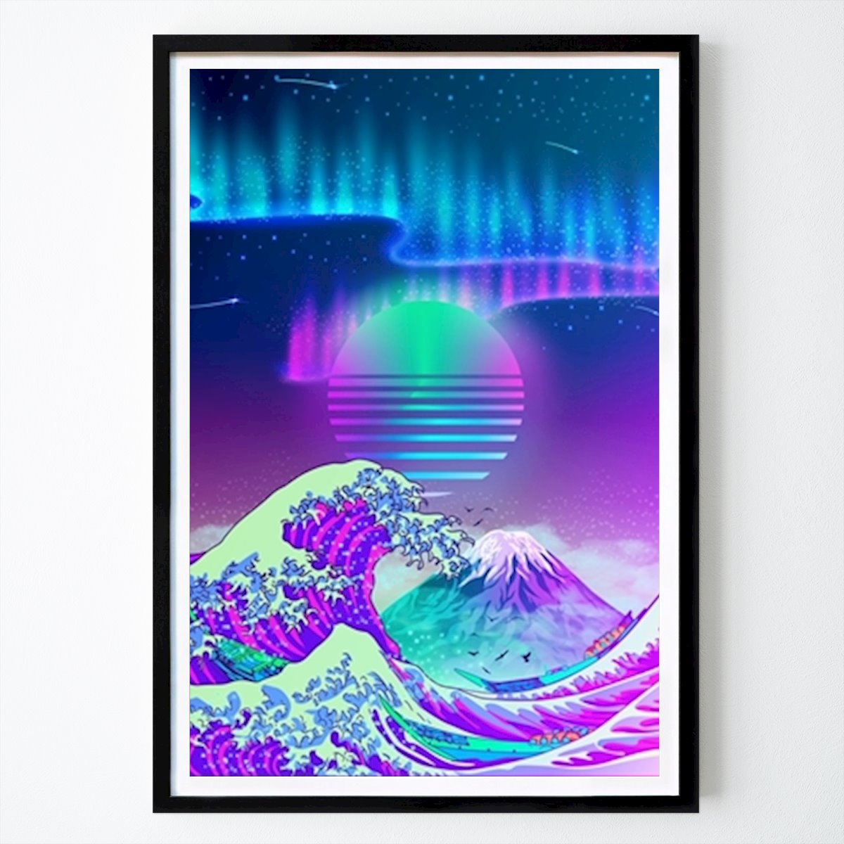 Natur Poster: GREAT WAVE off KANAGAWA AURORA von Ilham Purnama