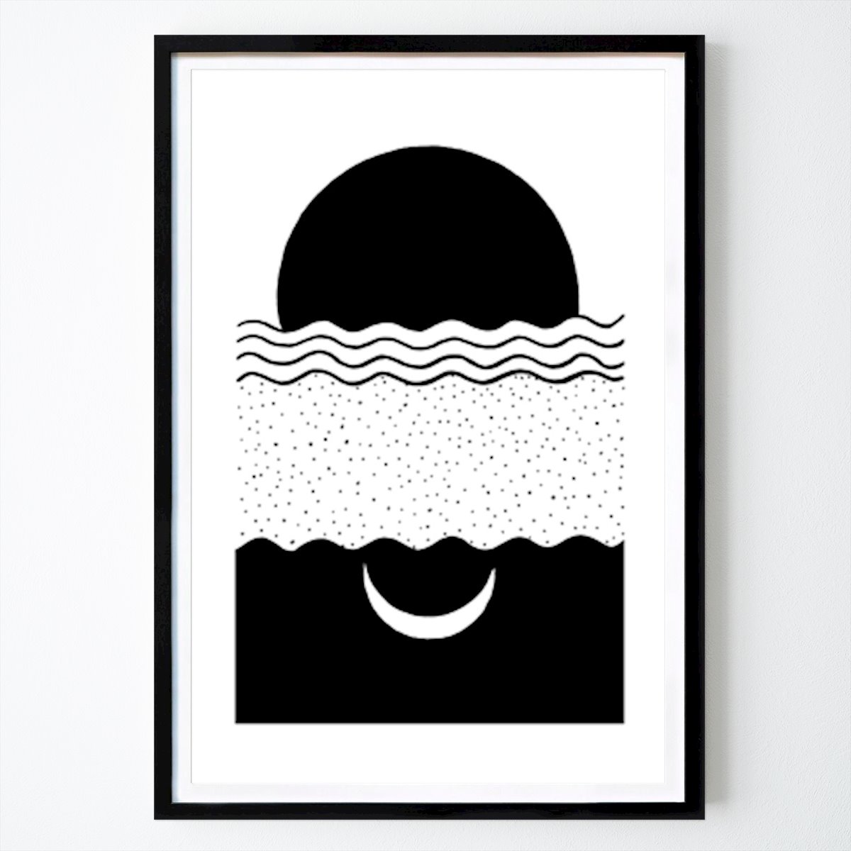 Ilustrácia Plagát: Tmavý západ slnka / pláž o more od Salt & Pen Studio