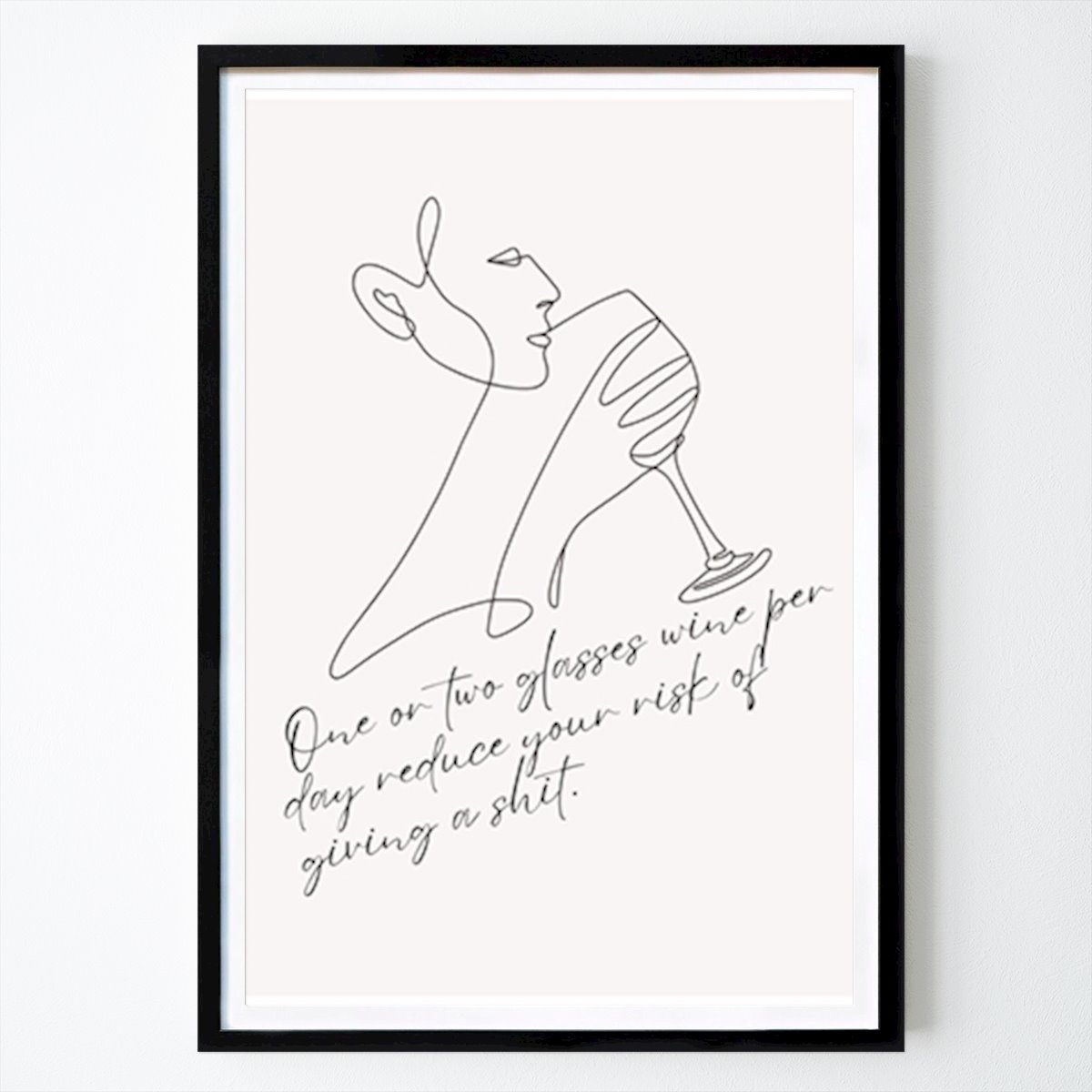 Citat & Text Poster: Ett eller två glas vin... av Jubi