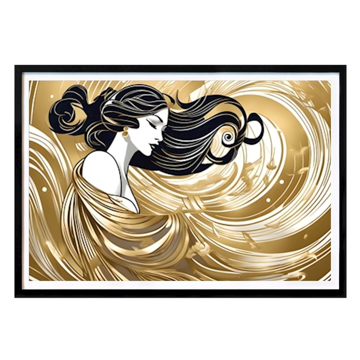 Art Decó Póster: Wind Dominion Gold & Black de Art Deco - The Golden Era