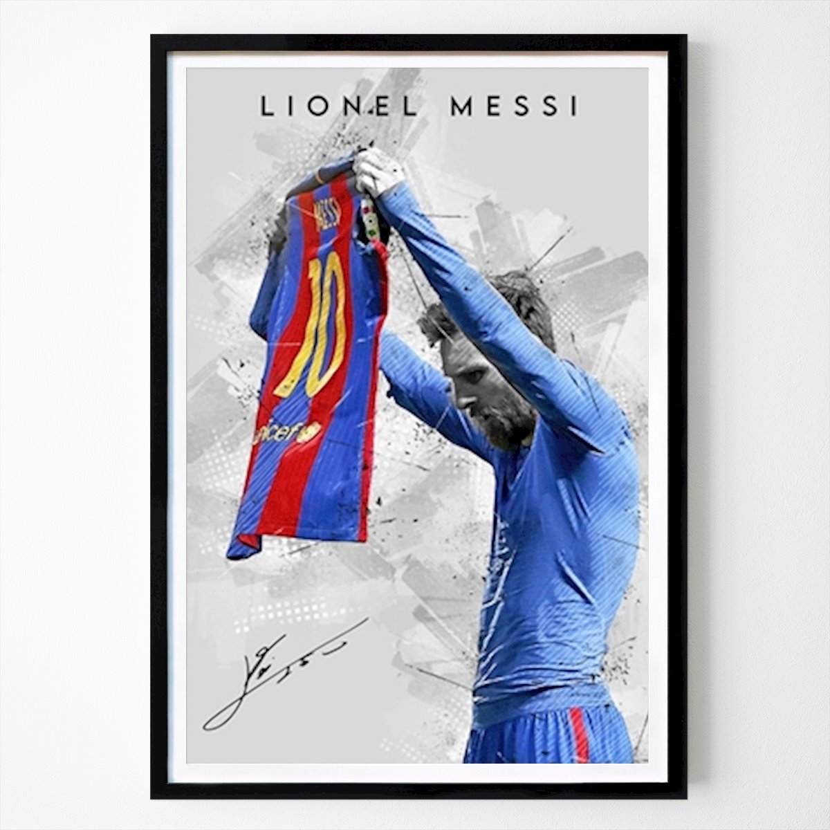 Voetbal Poster: Lionel Messi Barcalona Potrait van Atonio