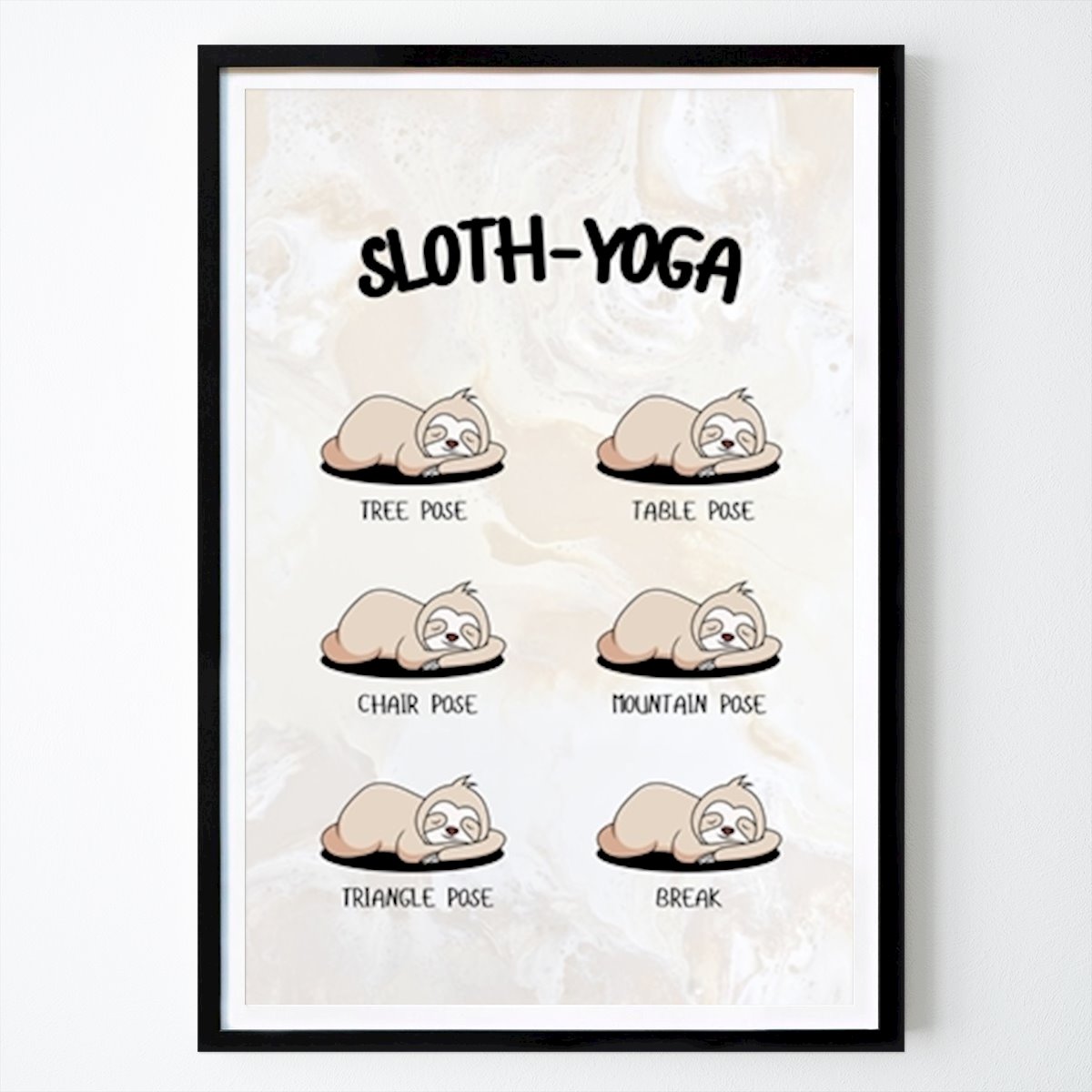 Yoga Poster: Sloth Yoga by ArtDesign by KBK