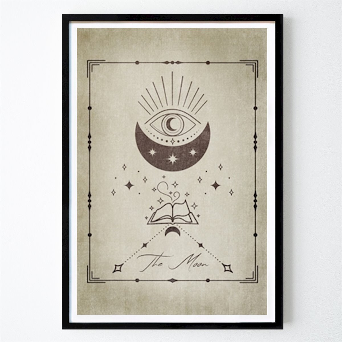 Art Deco Plakat: Vintage Moon Tarot Kort av Ema Paraschiv