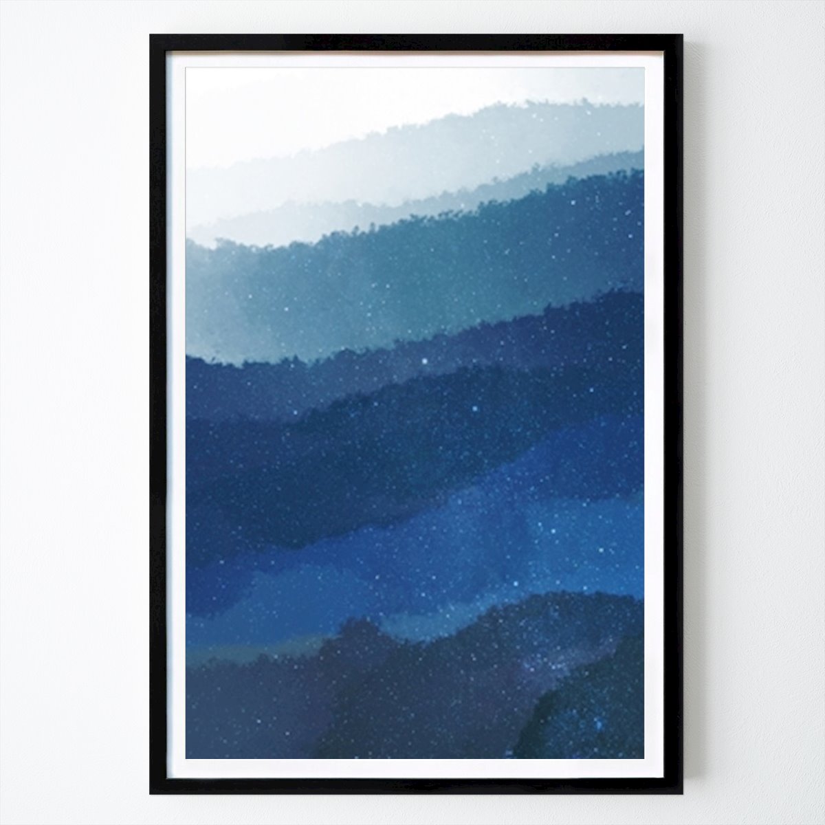 Abstrakt Poster: Abstract blue mountain fog av Ricky Aditya Perdana