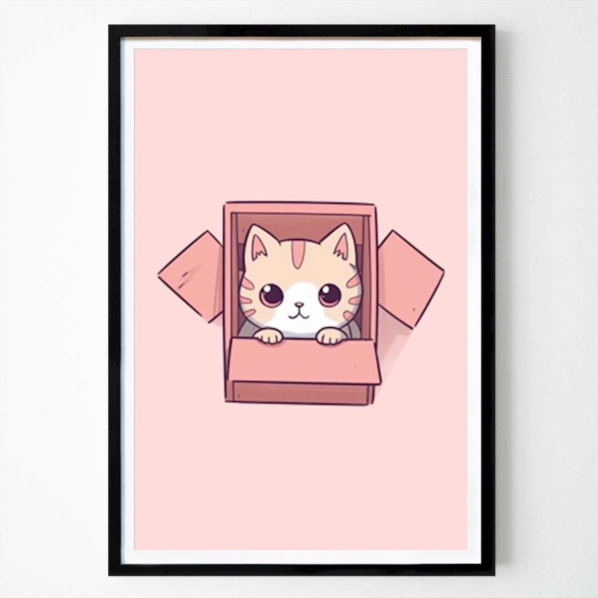 Djur Poster: Rolig katt i kartong av Design Mobilunik