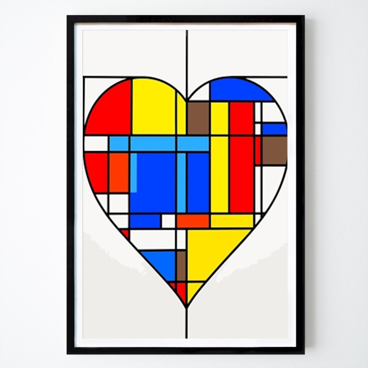 Pop Art Póster: Corazón colorido de Mondrian de Edson ramos
