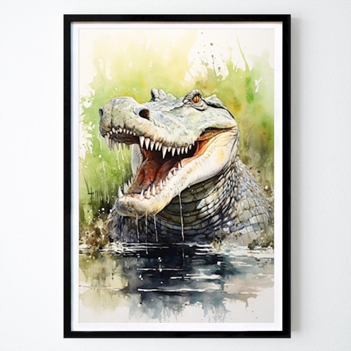 Kök Poster: Krokodil akvarell av Zake Yonkou