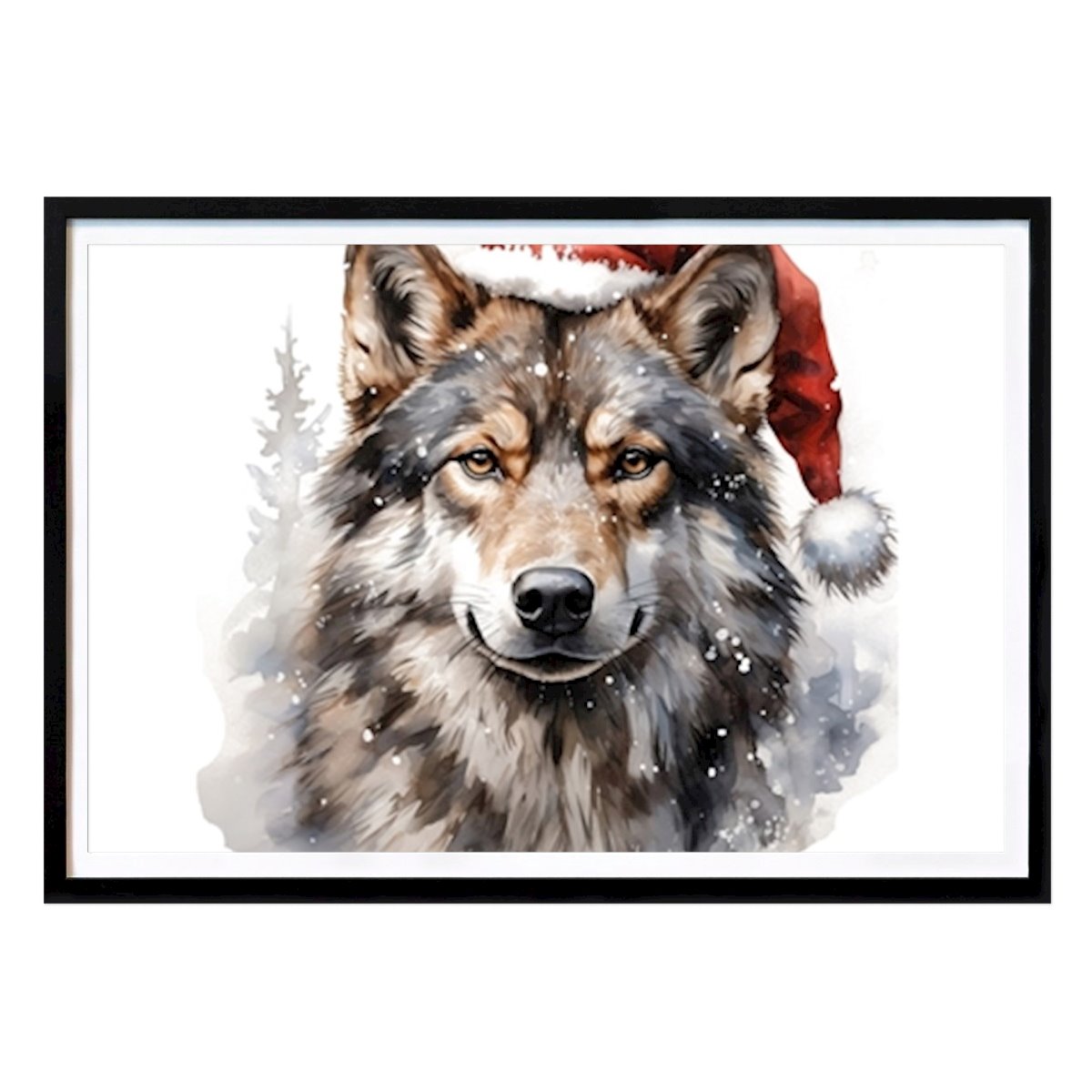 Dieren Poster: De Wolf van Kerstmis van P K