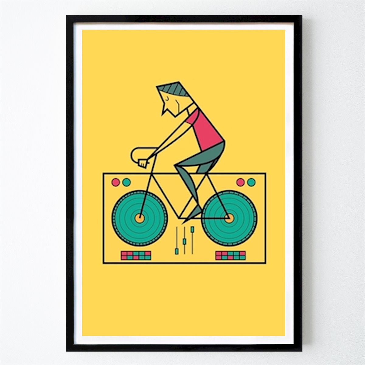 Retro & Vintage Plakat: Sykkel techno linje kunst av Dilla Dayla