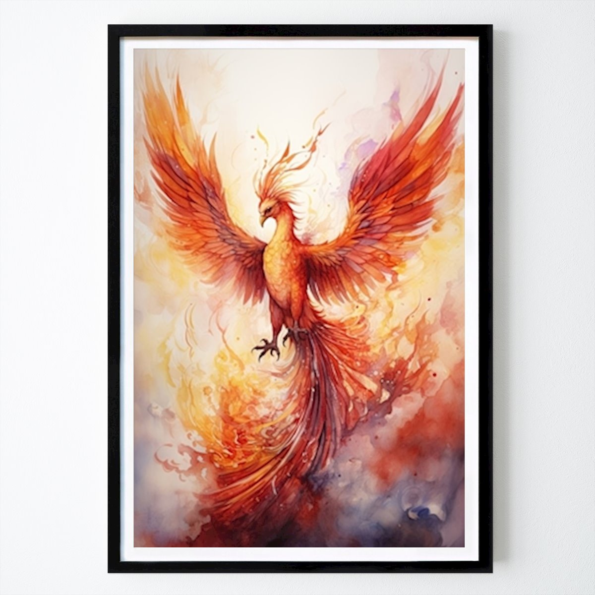 Illustration Poster: Phoenix akvarell av Zake Yonkou