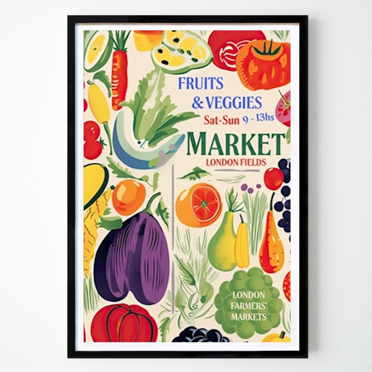 Londres Poster: Mercado dos Agricultores London Fields de Emme
