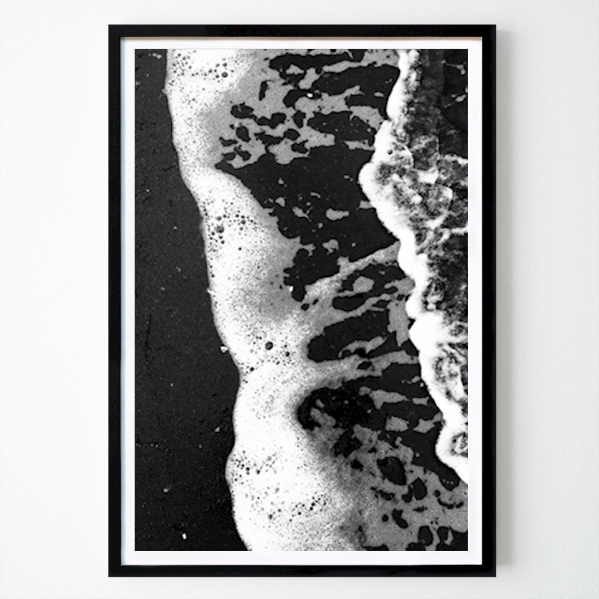 Noir et Blanc Affiche: Sea foam in black and white 3 par Miriam Sellinger