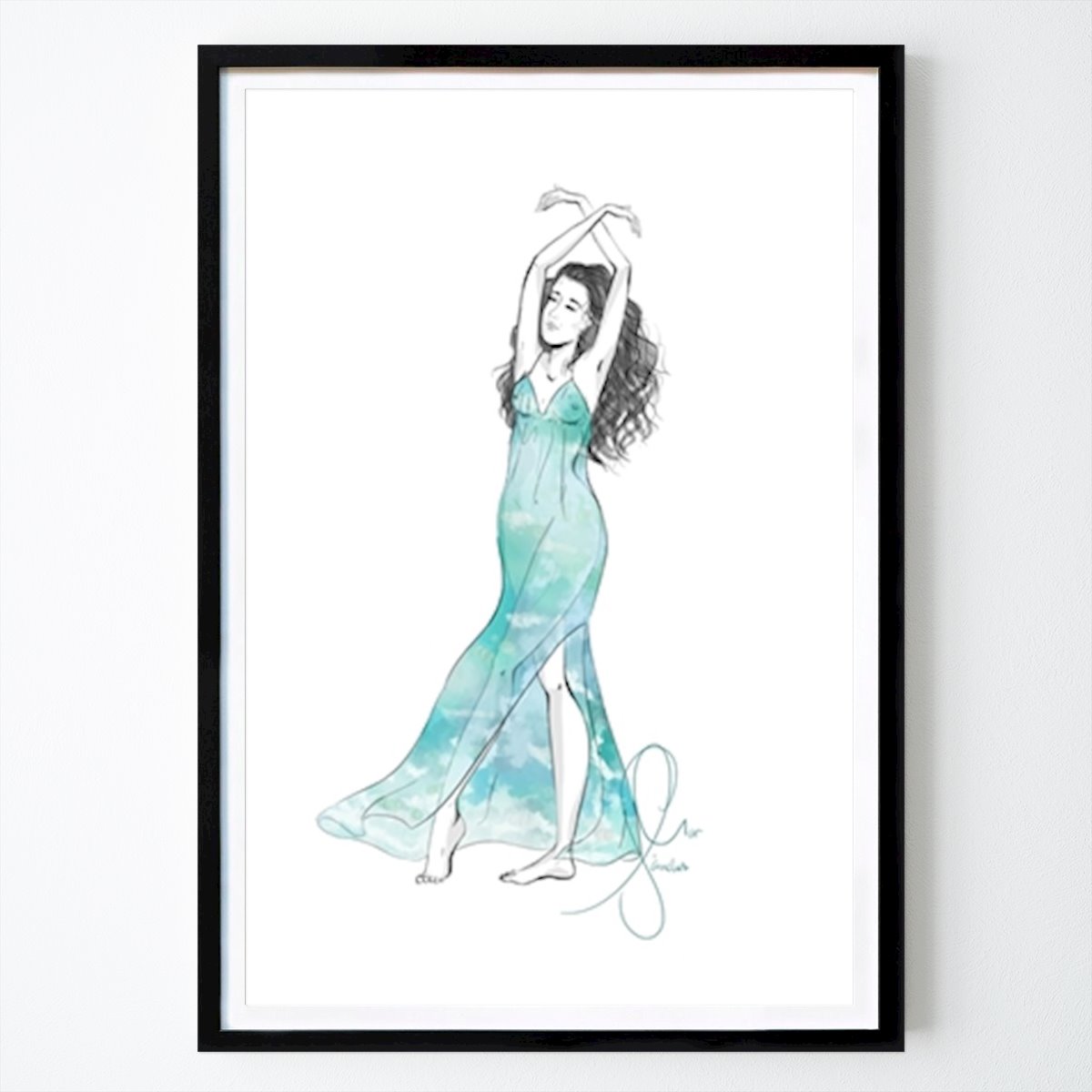 Style de vie Affiche: La femme dans la mer par Maria del Mar Sanchez Sillero
