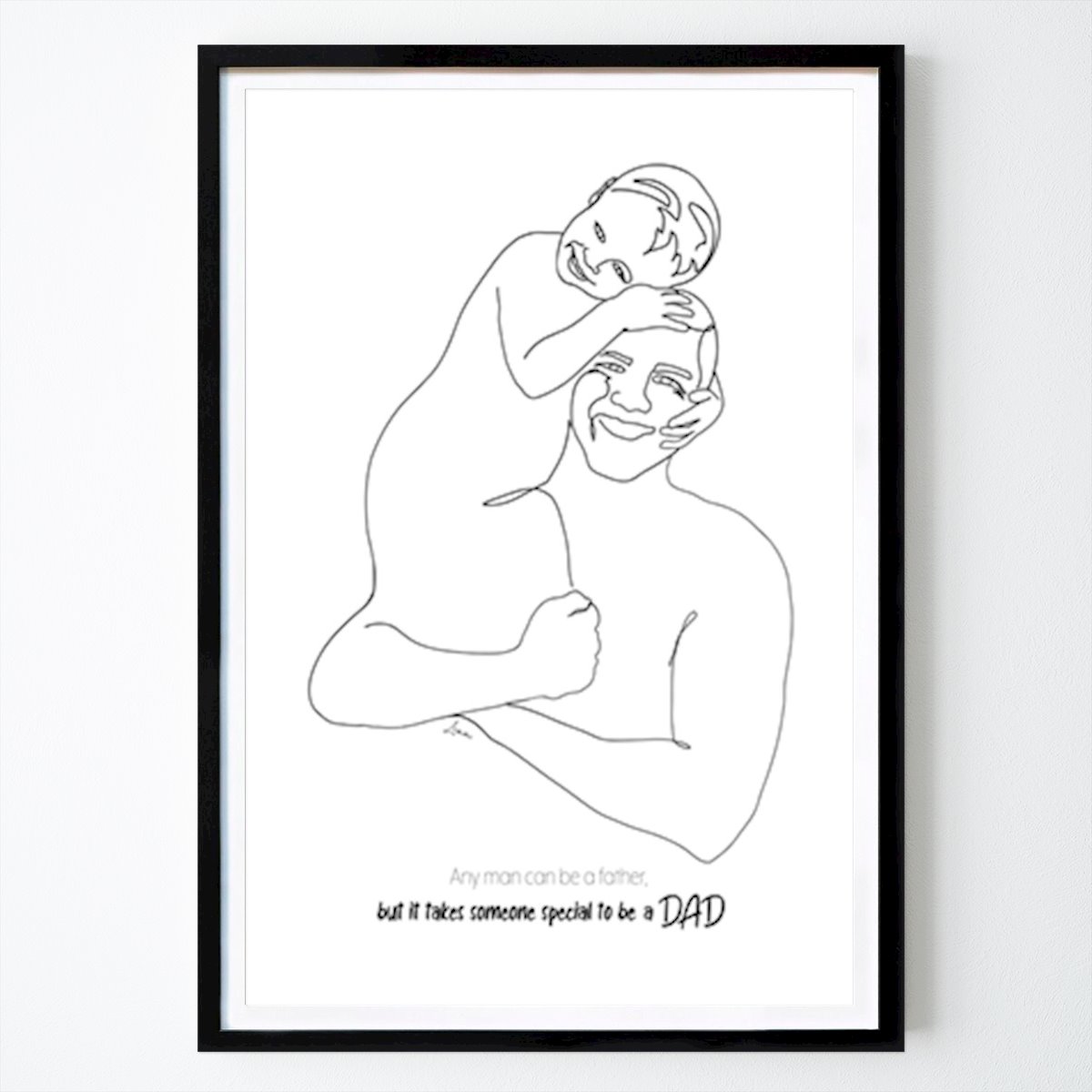 Människor & Porträtt Poster: Pappa med son, eng. text av Lina Berlin