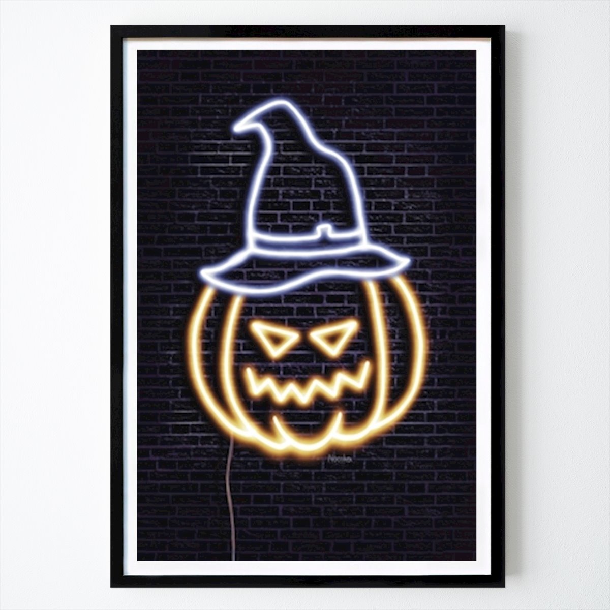 Kunstnerisk Plakat: Halloween Pumpkin Neon Light av Behnoosh Beheshti